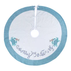 National Tree Company 52 in. HGTV Home Collection Embroidered Coastal Colors Tree Skirt