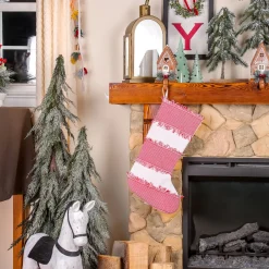 National Tree Company 18 in. HGTV Home Collection Ric Rac Border Stocking