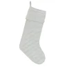 National Tree Company 19 in. HGTV Home Collection Quilted Velvet Stocking, Ivory