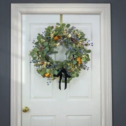 National Tree Company 28 in. HGTV Home Collection Swiss Chic Wreath