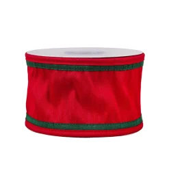 National Tree Company 3 in. HGTV Home Collection Dupioni Double-Sided Ribbon, Red & Green
