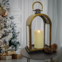 National Tree Company 22 in. HGTV Home Collection Antique Bronze Dome Lantern, Large