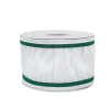 National Tree Company 3 in. HGTV Home Collection Dupioni Double-Sided Ribbon, White & Green