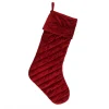 National Tree Company 19 in. HGTV Home Collection Quilted Velvet Stocking, Red