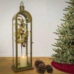 National Tree Company 28 in. HGTV Home Collection Antique Bronze Arched Lantern, Large