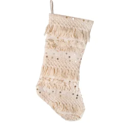 National Tree Company 20 in. HGTV Home Collection Fringe and Sequin Stocking