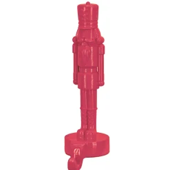 National Tree Company 10 in. HGTV Home Collection Resin Nut Cracker- Pink Stocking Holder