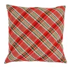 National Tree Company 24 in. HGTV Home Collection Bias Cut Red Plaid Pillow