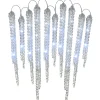 National Tree Company 16 in. Ice Crystals Icicles with Micro LED Lights, Set of 10