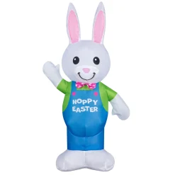 National Tree Company 25 in. Inflatable Waving Easter Bunny Decoration