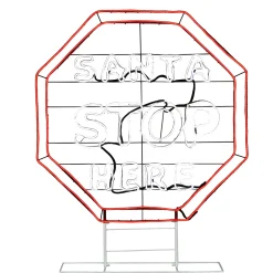 National Tree Company 44 in. LED Light Strip “Santa Stop Here in. Sign