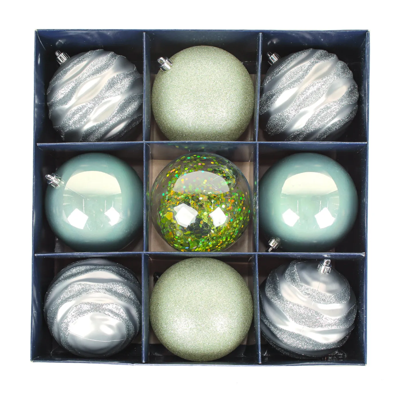 National Tree Company 13 in. Mint Xmas Ball Decor Set