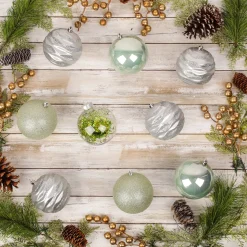 National Tree Company 13 in. Mint Xmas Ball Decor Set