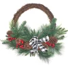 National Tree Company 24 in. Mixed Pine and Berries Decorated Wreath