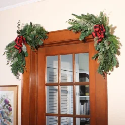 National Tree Company 24 in. Mixed Pine and Bow Christmas Corner Swags