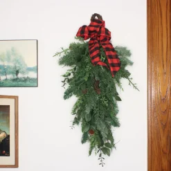 National Tree Company 30 in. Mixed Pine Christmas Teardrop with Bow