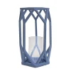 National Tree Company 11 in. Modern Design and Finish Ice Melt Blue Outdoor Lantern Candleholder