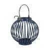 National Tree Company 10 in. Modern Design and Finish Dark Blue Outdoor Lantern Candleholder