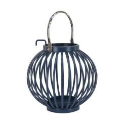 National Tree Company 10 in. Modern Design and Finish Dark Blue Outdoor Lantern Candleholder