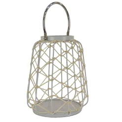National Tree Company 12 in. Modern Design and Finish Glacier Gray Outdoor Lantern Candleholder