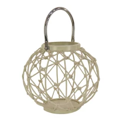 National Tree Company 9 in. Modern Design and Finish Bleached Sand Outdoor Lantern Candleholder