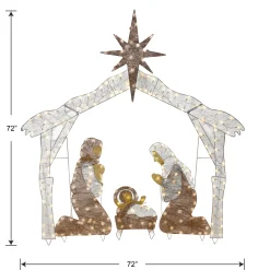 National Tree Company 72 in. Nativity Scene with White LED Lights