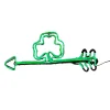 National Tree Company 20 in. Patrick's Day Green Neon Style Shamrock Decoration