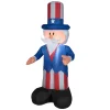 National Tree Company 48 in. Patriotic Inflatable Decoration, Blue Uncle Sam wearing Red White and Blue Suit and Hat