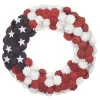National Tree Company 8 in. Patriotic Wreath with Red White and Blue Pine Cones White Stars