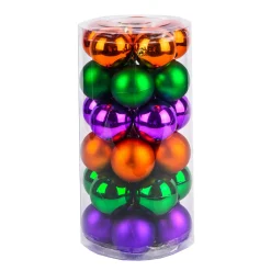 National Tree Company 12 in. 30-Piece Halloween Orange, Green, Purple Globe Shape Ornament Set