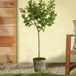 National Tree Company 41 in. Potted Orange Topiary Tree
