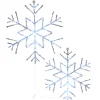 National Tree Company 24 in. Pre Lit Six Point Star Snowflake Decoration with Cool White LED Lights