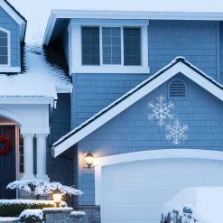 National Tree Company 24 in. Pre Lit Six Point Star Snowflake Decoration with Cool White LED Lights