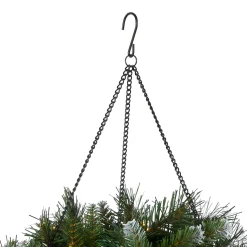 National Tree Company 20 in. Pre-Lit Frosted Berry Hanging Basket with LED Lights