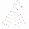 National Tree Company 37 in. Pre-Lit Artificial Silver Christmas Tree, Hanging Metal Wire Decoration with Warm White LED Lights