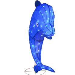 National Tree Company 40 in. Pre-Lit Blue Dolphin Outdoor Decoration with LED Lights