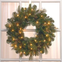 National Tree Company 24 in. Pre-Lit Carolina Pine Wreath with LED Lights