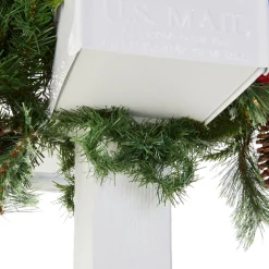 National Tree Company 36 in. Pre-Lit Colonial Fir Mailbox Swag with LED Lights