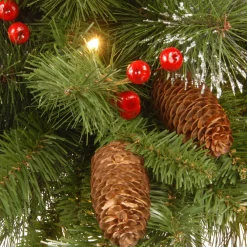 National Tree Company 36 in. Pre-Lit Crestwood Spruce Wreath with Clear Lights