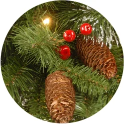 National Tree Company 24 in. Pre-Lit Crestwood Spruce Wreath with Clear Lights - Plug In