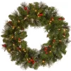 National Tree Company 24 in. Pre-Lit Crestwood Spruce Wreath with Twinkly LED Lights