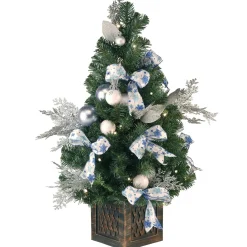 National Tree Company 40 in. Pre-Lit Decorative Collection Ornament Tree with Clear Lights