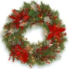 National Tree Company 30 in. Pre-Lit Decorative Collection Tartan Plaid Wreath with Warm White LED Lights