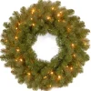 National Tree Company 24 in. Pre-Lit Downswept Douglas Fir Wreath with Warm White LED Lights