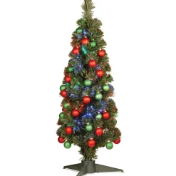 National Tree Company 36 in. Pre-Lit Fiber Optic Fireworks Ornament Tree