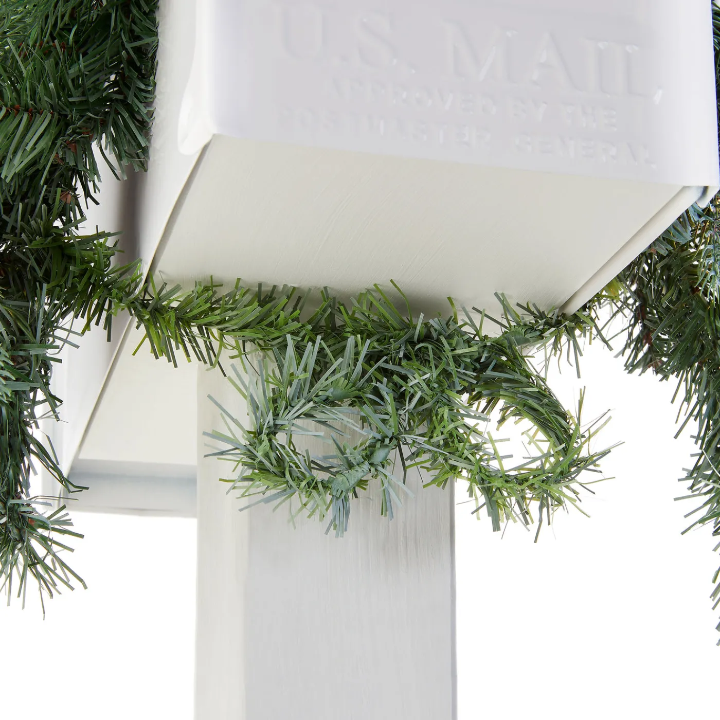 National Tree Company 36 in. Pre-Lit Frosted Arctic Spruce Mailbox Swag with LED Lights