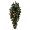 National Tree Company 36 in. Pre-Lit Frosted Berry Teardrop with LED Lights