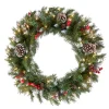 National Tree Company 24 in. Pre-Lit Frosted Berry Wreath with Clear Lights, Plug-In