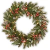 National Tree Company 30 in. Pre-Lit Frosted Pine Berry Wreath with LED Lights