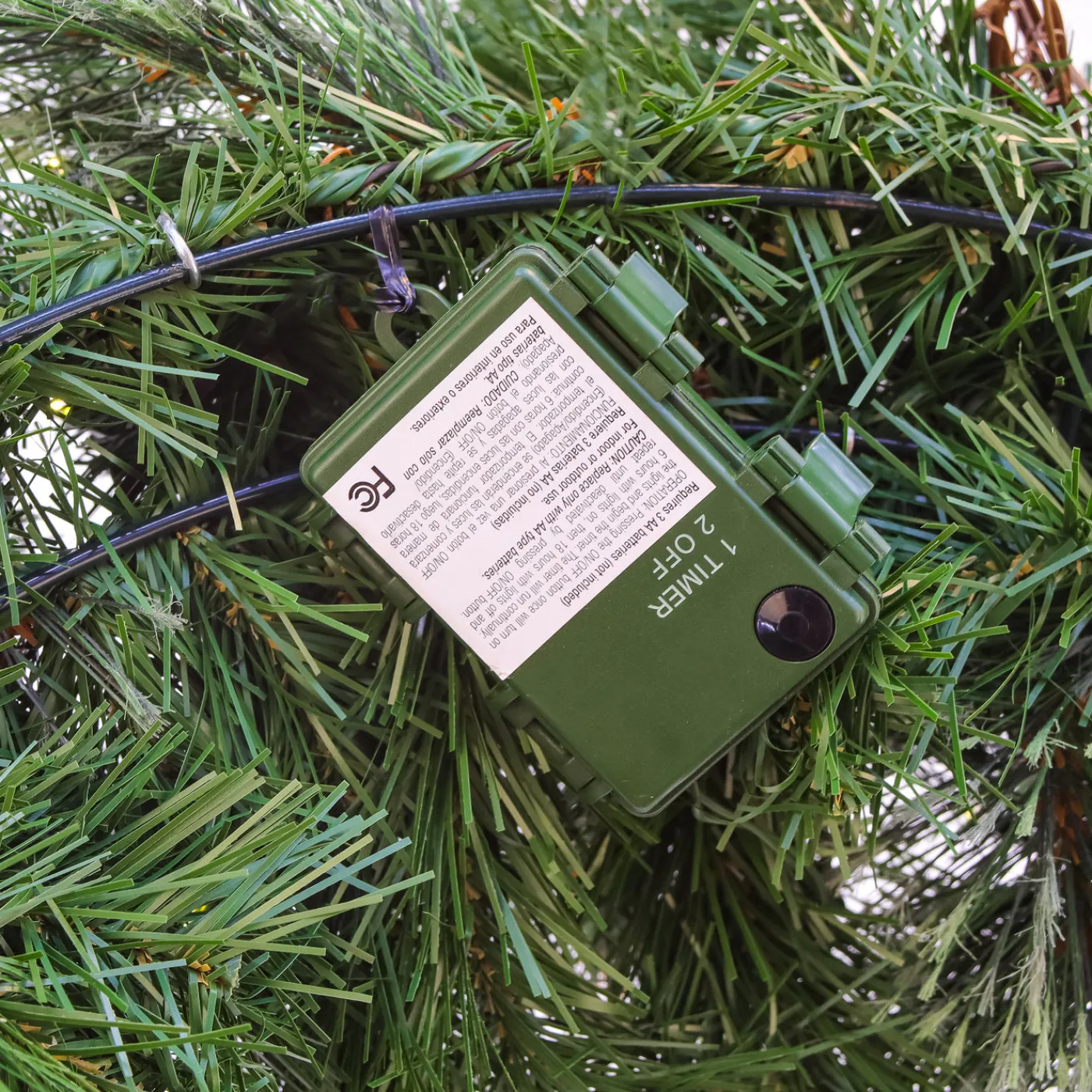 National Tree Company 30 in. Pre-Lit Glistening Pine Wreath with LED Lights